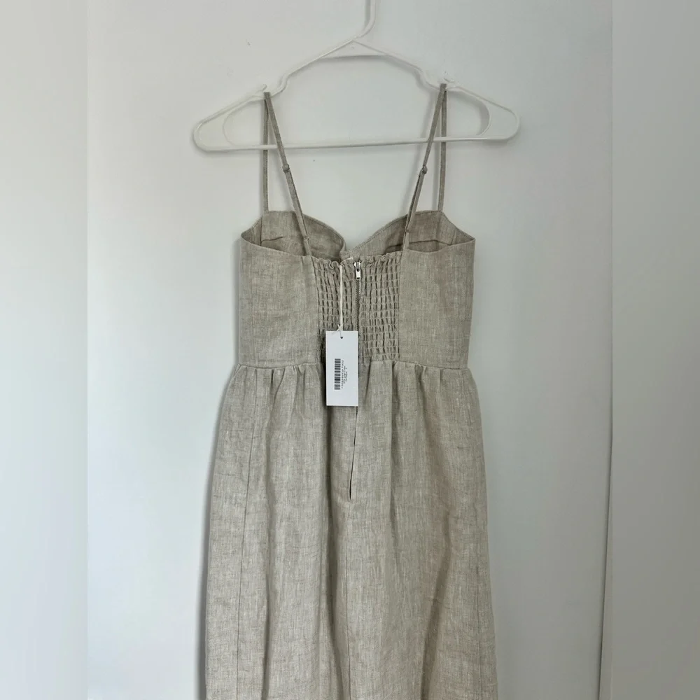 Reformation NWT 2 Effie Oatmeal Linen Bustier Maxi Dress - Picture 6 of 10